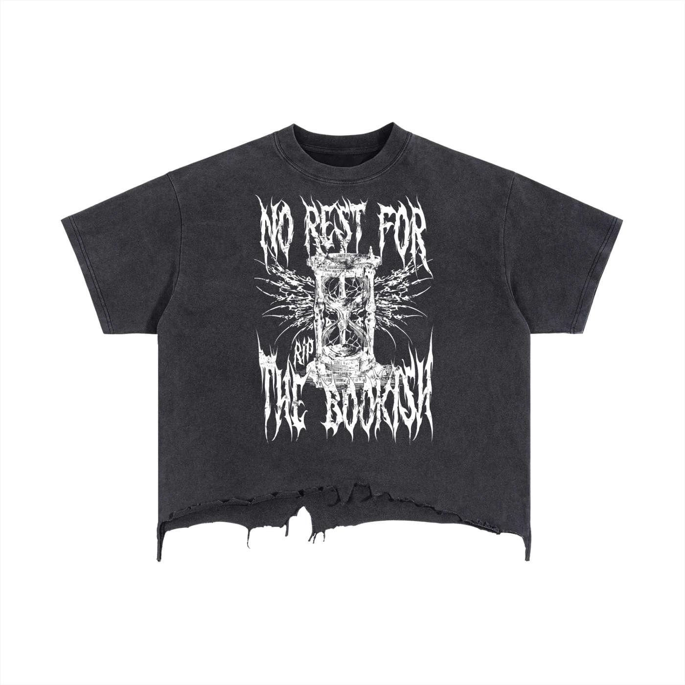 No Rest for the Bookish Vintage Wash Boxy Distressed T-Shirt